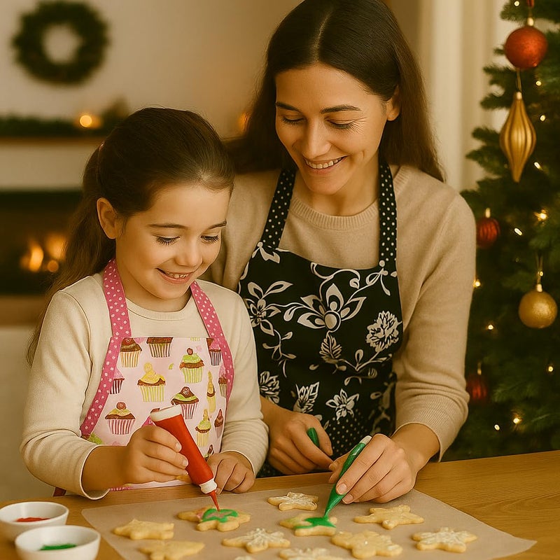 G2PLUS Kid Aprons, Toddler Apron with Pocket, Cupcake Child Apron for Christmas, Cooking, Baking, Gardening (Pink) - Image 5